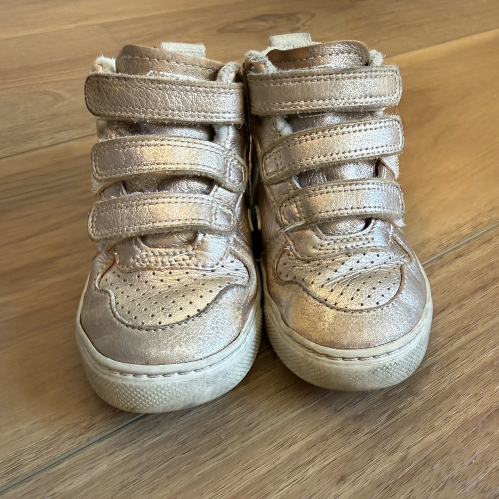 Veja high top gold sneakers size 8C
